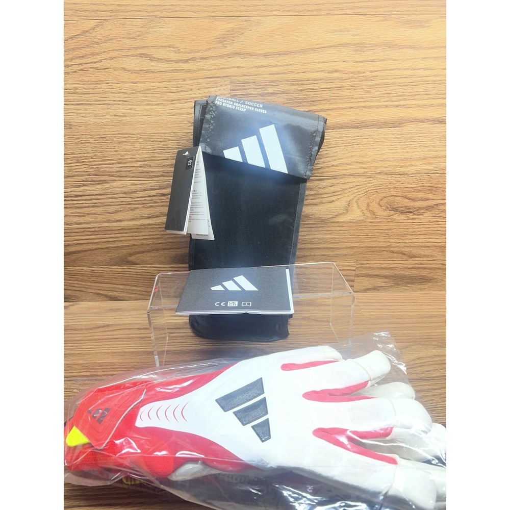 adidas Predator Pro Goalkeeper Gloves Size 12 White Red JY6307 New